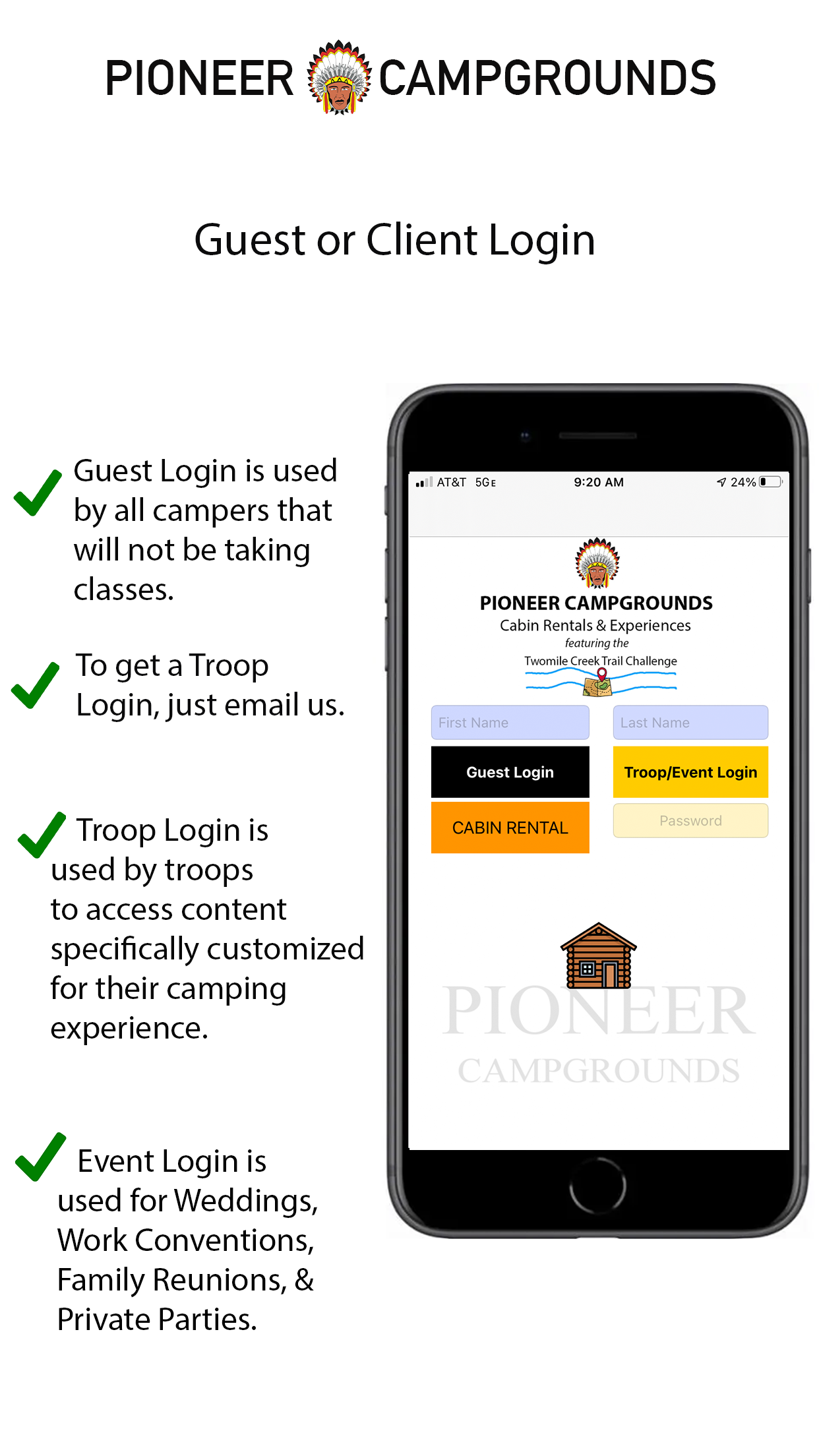 Airbnb / VRBO Pioneer Campgrounds